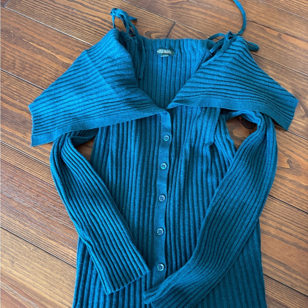 Wild Fable Blue Off-the-Shoulder Sweater